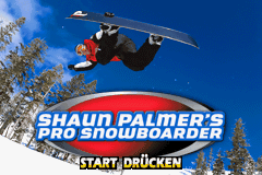 Shaun Palmers Pro Snowboarder title screen for GameBoy Advance